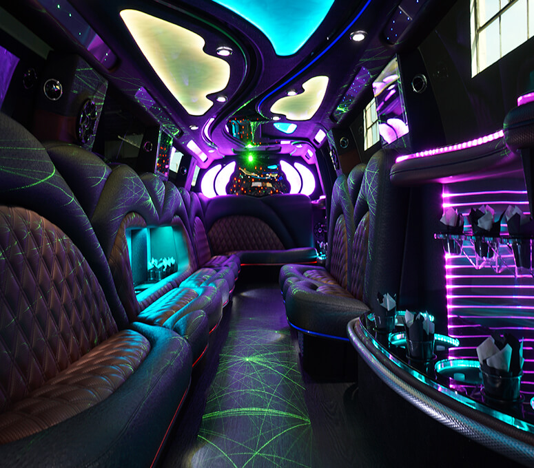 luxury limousine rentals with amazing LED lighting