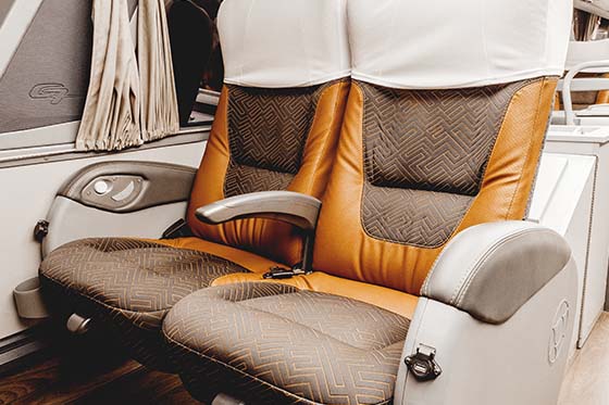 Charleston charter bus rentals with lethar seating