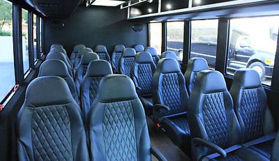 minibus rentals with comfortable black leather seats