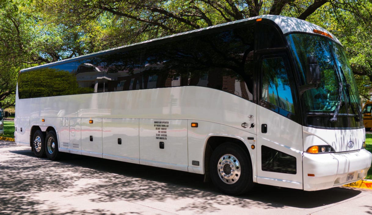 white charter buses in the Charleston area
